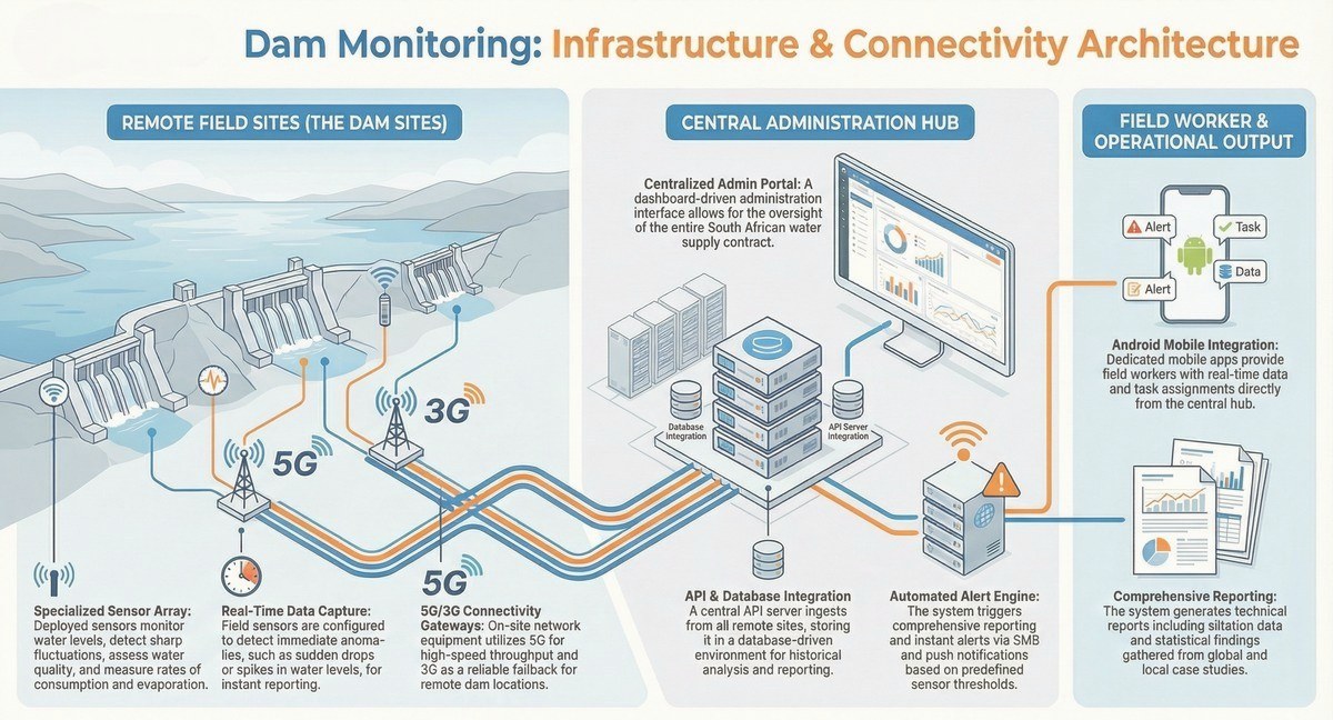 Comprehensive IoT water monitoring system covering all layers